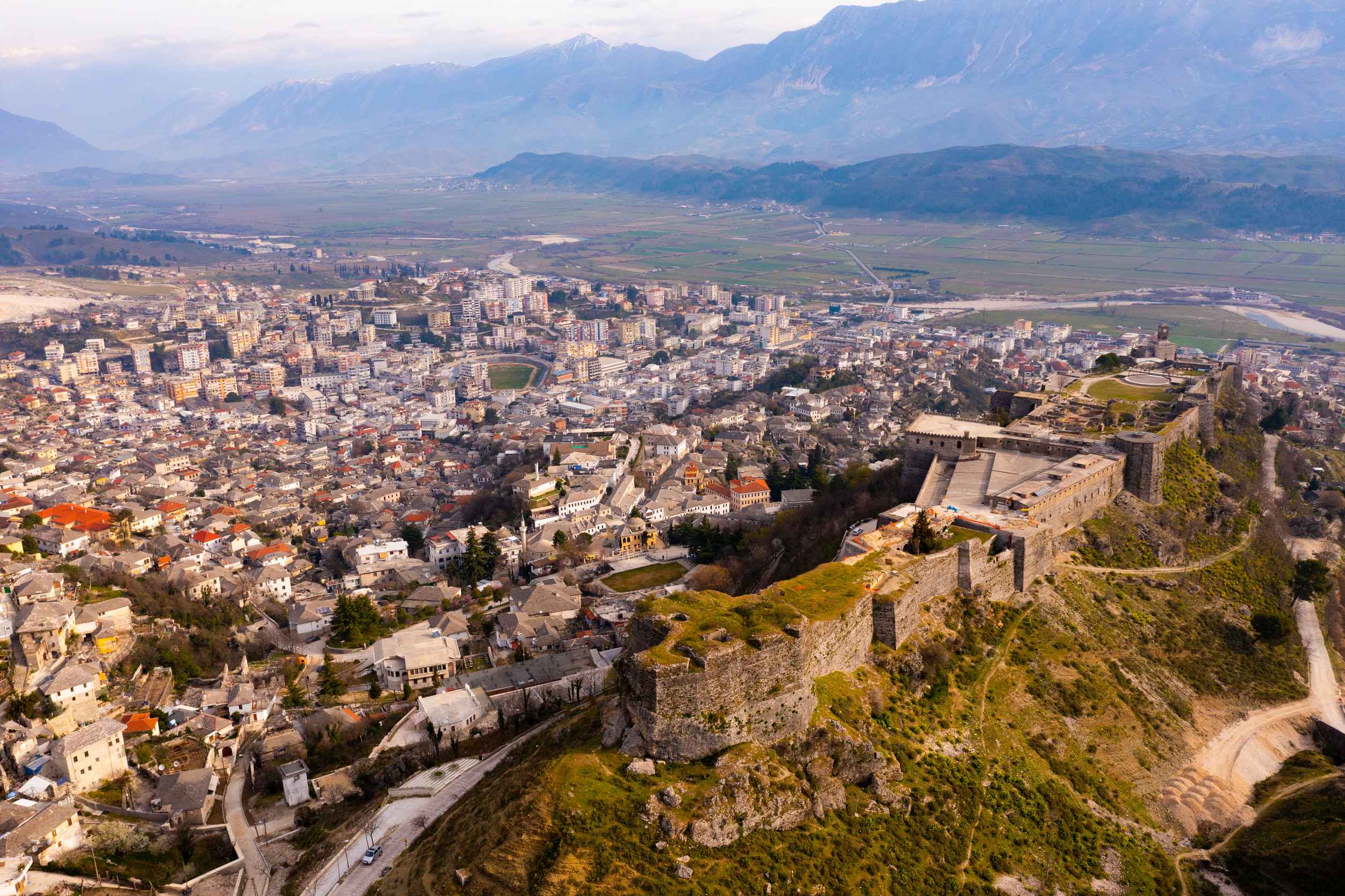 Aerial View Of Gjirokaster City