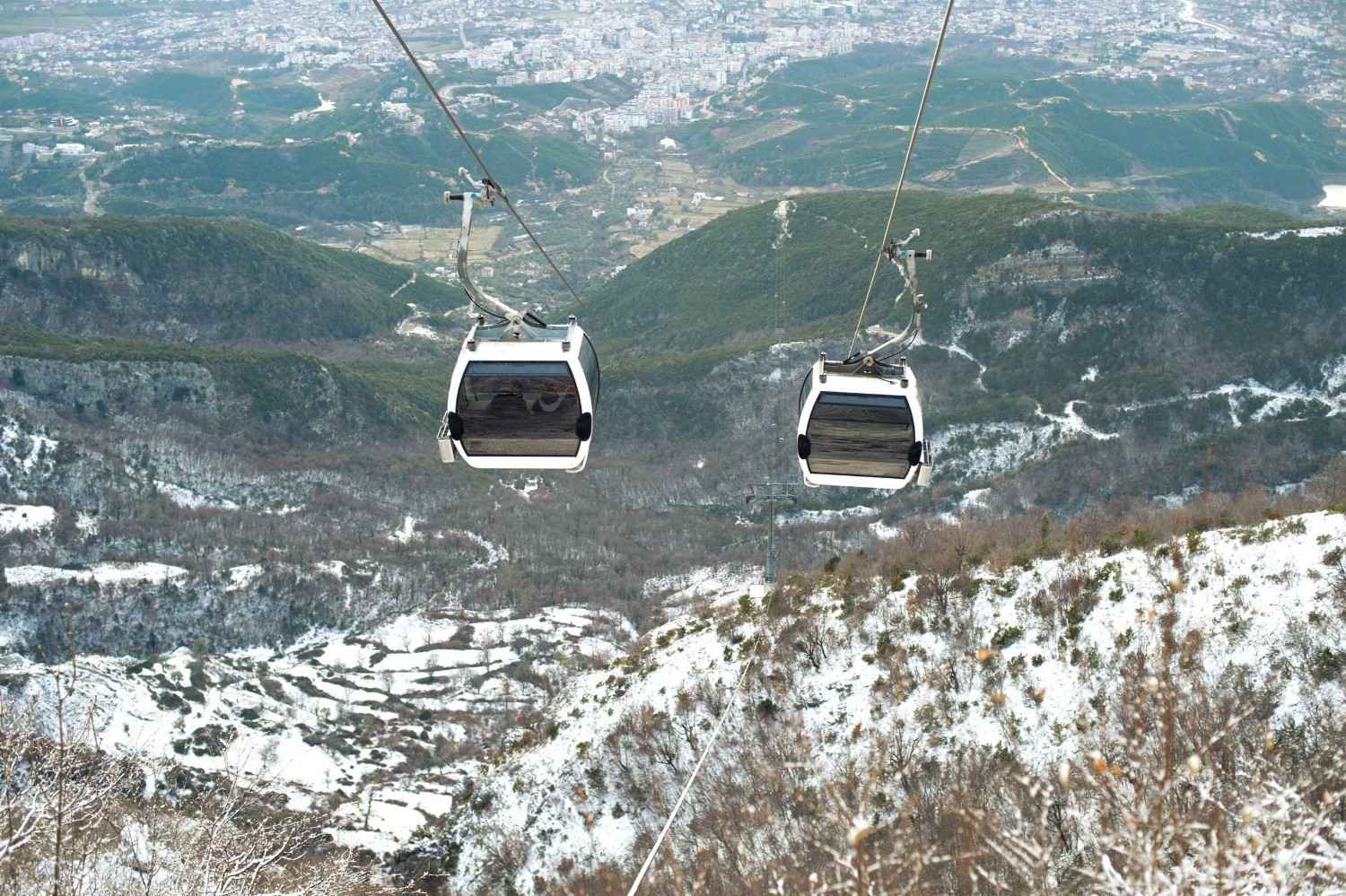 Aerial View Of Tirana From The Cable Car