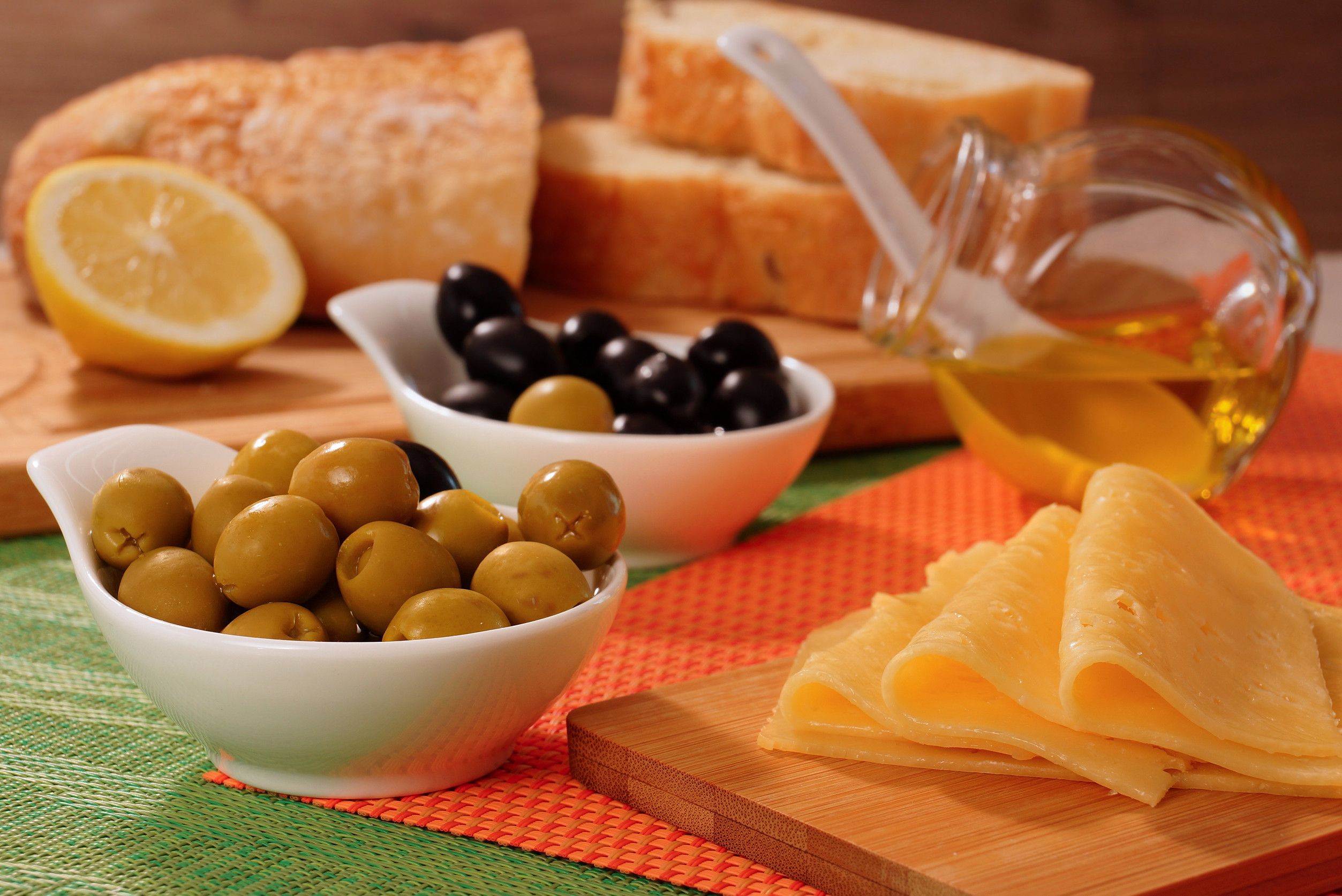 Cheese Olives Bread And Oil