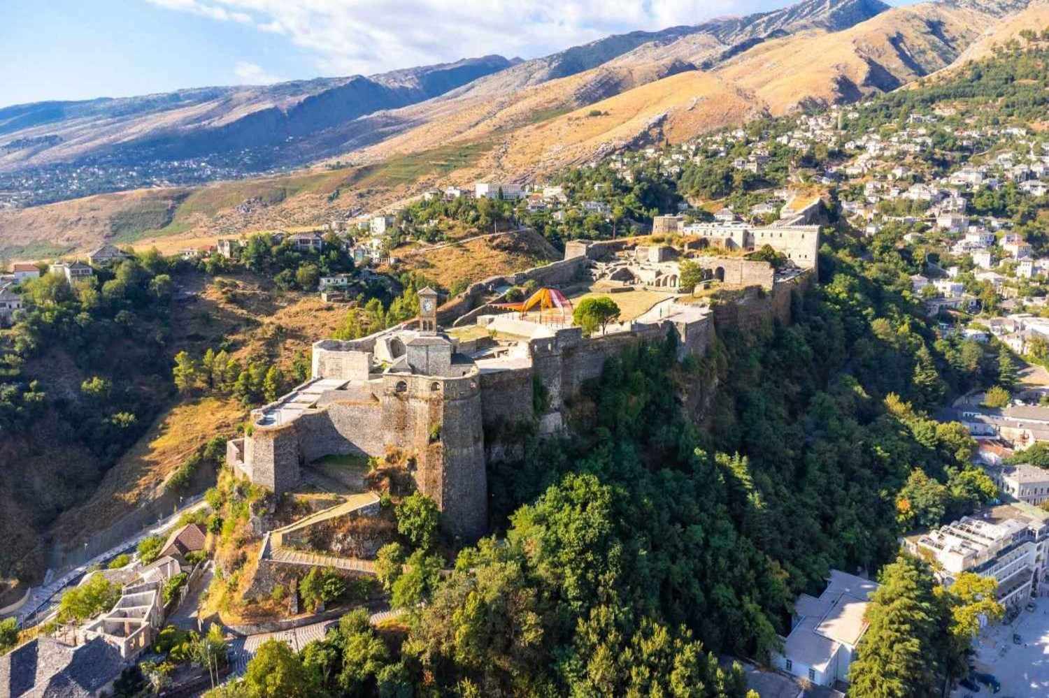 Gjirokastr Fortress And Old Castle Aerial View