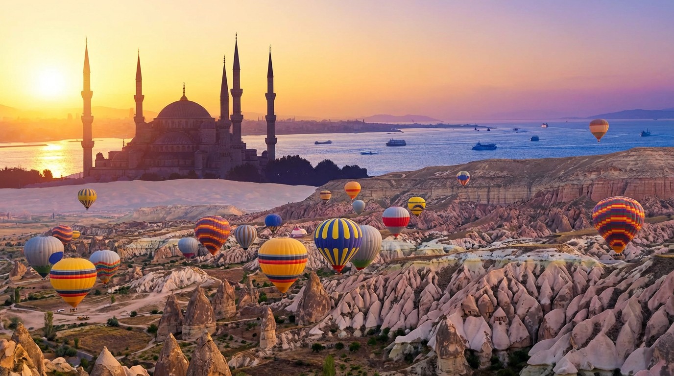 Hot air balloons over Cappadocia